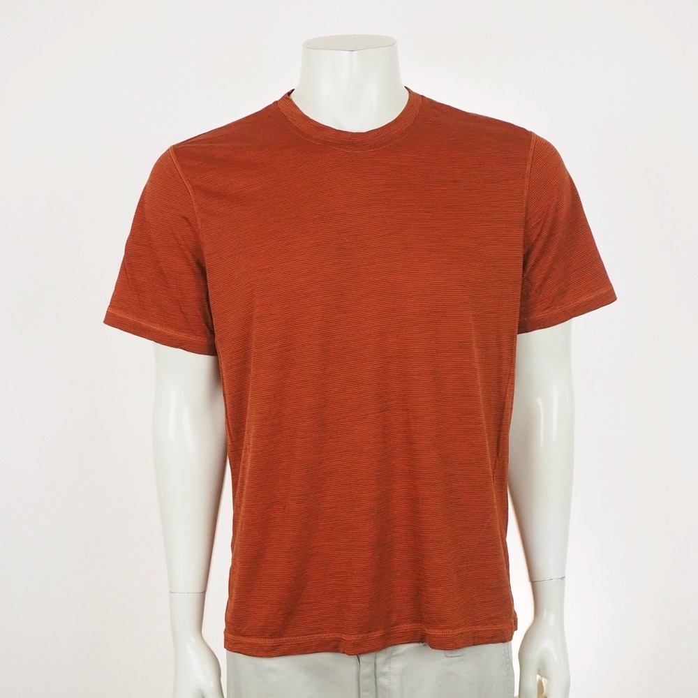 SmartWool NTS Micro 150 Base Layer Shirt Mens Large Orange Merino Wool Hiking